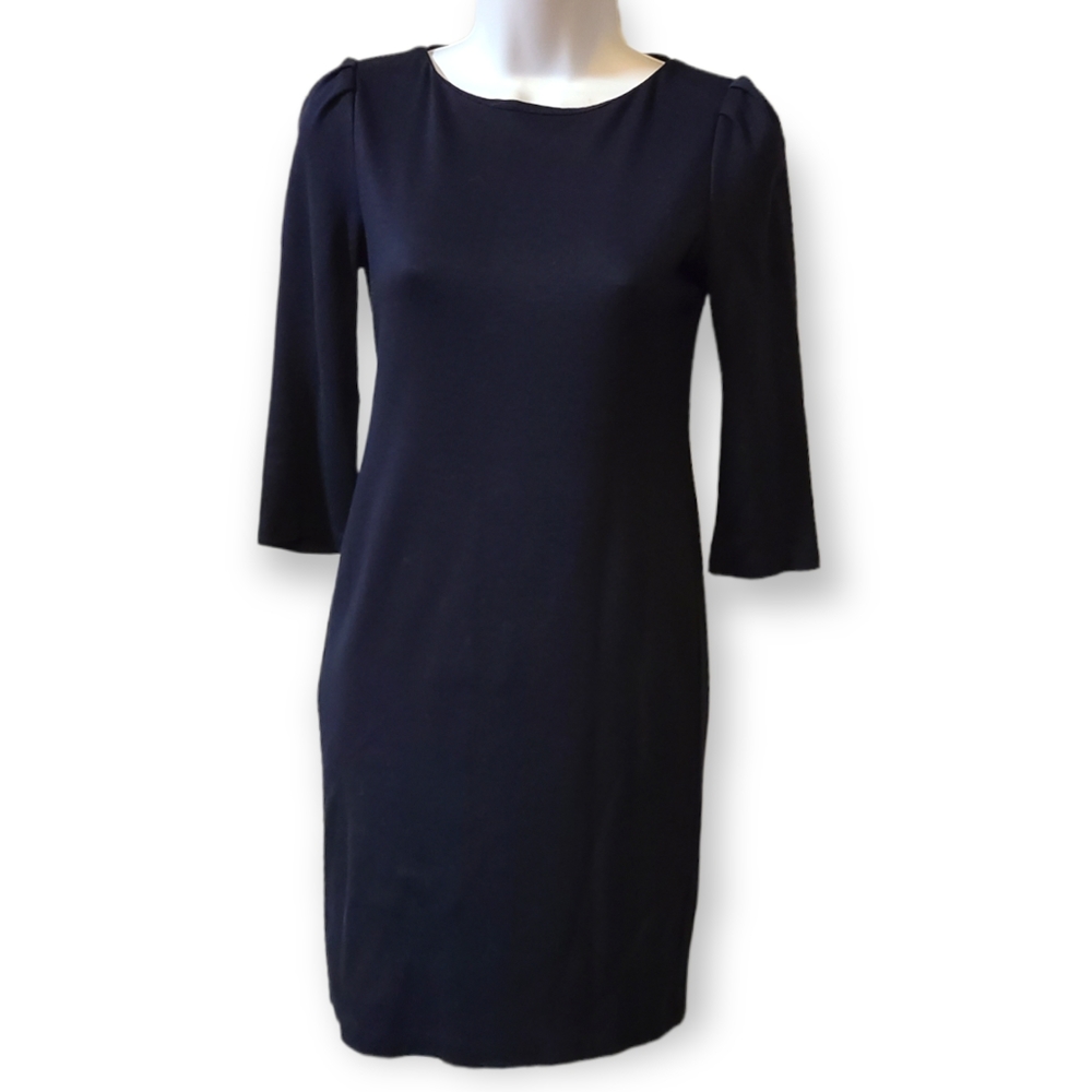 Alice + Olivia Employed Navy Blue 3/4 Puff Sleeved Dress